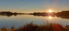 Abendrot am Stausee in Ingolstadt